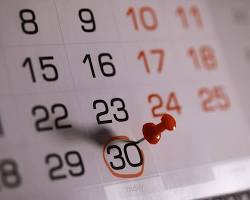 calendar with highlighted datesの画像