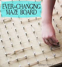 Looking for a fun wood project for your kids or cub scouts? Ever Changing Wood Nail And Rubber Band Maze Wood Projects For Kids Mazes For Kids Scout Woodworking Projects