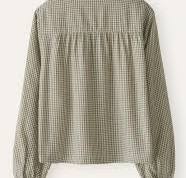 Lyocell cotton & wool check blouse