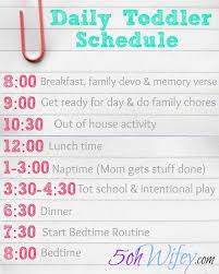 Setting A Daily Routine Sample Toddler Schedule Toddler
