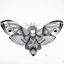Moth Black And White Art Drawing Skull Black Ink Dotwork Tattoo Idea Illustration Draw B Moth Tattoo Moth Tattoo Design Band Tattoo Designs