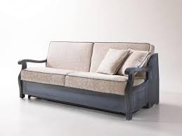 Rivestito in similpelle, comprensivo di rete ortopedica a doghe in legno con doppia barra centrale di rinforzo. Divano Letto Rustico Con Struttura In Legno Stile Provenzale Idfdesign