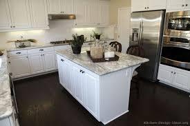 excellent white kitchen dark floors