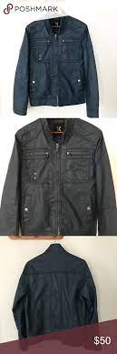 X Ray Jeans Moto Blue Faux Leather Zip Jacket Jackets Zip Jackets Clothes Design