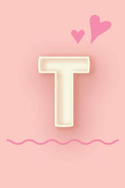 Flat vector logo design template. T Cute Letter T Initial Alphabet Monograme Notebook Sweet Letter Monogramend Design With Pink Heart Blank Lined Note Book Journal For Kids Girls Women Size 6x9 Glossy Finish Cover Notebooks