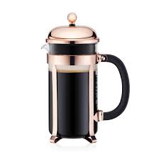 Add one rounded teaspoon or one bodum scoop of coarsely ground coffee for each cup/4oz water. Bodum Chambord