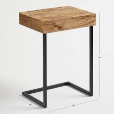 Wood Alec Laptop Table With Shelf World Market Laptop Table Shelves Table