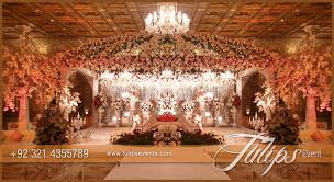 White Garden Walima Stage Tulips Event Management Stage Decorations Wedding Stage Design Wedding Stage Decorations