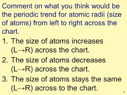 1 Periodic Trends Atomic Size Radius Ionization Energy