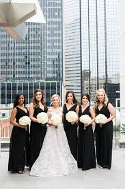 Modern Black And White Wedding Alex Soule Weds Alex Vazquez Modern Wedding Bouquets Black Bridesmaid Dresses Wedding Modern