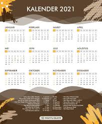 Berikut daftar hari libur nasional dan cuti bersama tahun 2021: Kalender 2021 Lengkap Detail Beserta Libur Nasional