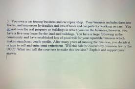 Remote start, unlock, lock your car from your apple ios or android smartphone. 3 You Own A Car Towing Business And Car Repair Shop Your Business Includes Three Tow Trucks And Numerous Hydraulics And Lots Of Tools And Car Parts For Working On Cars You