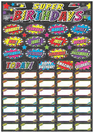 Mini Magnetic Birthday Chart Superhero Theme