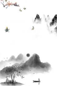 Black And White Japanese Art Wallpaper Ink Landscape Painting Chinese Style Mountain Peak Phong Cảnh Y Tưởng Giấy Viết