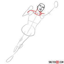 Directions draw a belt and top. How To Draw Supergirl In Flight Sketchok Easy Drawing Guides