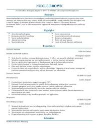 Executive Assistant Cv Template Cv Samples Examples