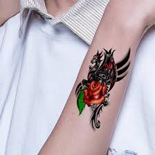 You can download this image without. Rose Dragon With Wings Temporary Waterproof Tattoos For Men And Women Amazon In Beauty