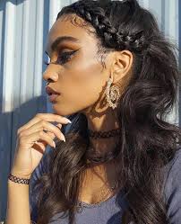 Twist that hair and pin it at the back. Two Front Braids With Curls Novocom Top