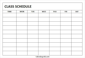 Printable Class Schedule Template For School College Students In 2020 Class Schedule Template School Schedule Printable Class Schedule