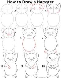 Step by step drawing tutorial for how to draw kirby! How To Draw A Hamster Step By Step Drawing Tutorial With Pictures Cool2bkids Character Design Tutorial Character Design References Character Design