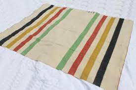 Four (or three and a half?) point vintage hudson bay candy striped wool camp blanket. Vintage Hudson Bay Point Blanket Striped Wool Camp Blanket Four Point Hudson S Bay