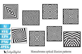 Download Monochrome Patterns Optical Illusion Svg Eps Ai Png Jpeg 409564 Patterns Design Bundles