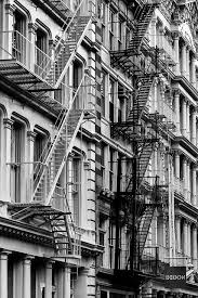 Black And White Picture Of New York City Black Stairs White Stairs New York City Ny City Fire Escape