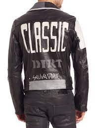 Diesel Black Gold Graffiti Print Leather Jacket In Black For Men Leather Jacket Men Diesel Black Gold Printed Leather