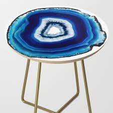 Natural / grey, black and blue. Blue Agate Side Table By Rubenberrocal Society6