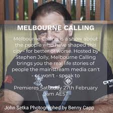 Guests incl John Setka, Mick Gatto, Gary Foley, Alison Pennington, Tom  Ballard, Tim Gurner