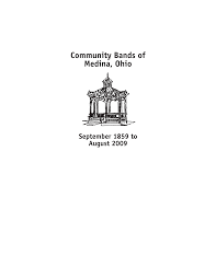 Community Bands of Medina, Ohio—September 1859 to August 2009