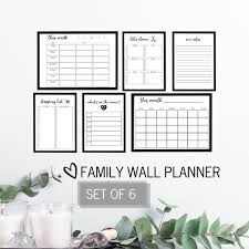 Set Of 6 Family Planner For Wall Plan Meals Grocery Etsy In 2021 Family Planner Wall Planner Planner