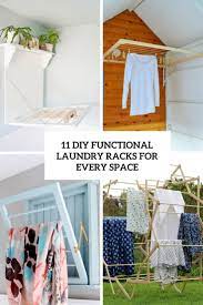 This awesome diy project to keep the money in the bank. 11 Diy Functional Laundry Racks For Every Space Shelterness