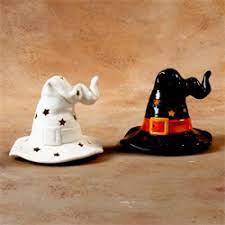 Per unit) 11 1/2 x 12 3/4 includes metal. Gare Bisque Witch Lantern On Base Ceramic Arts