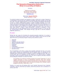 Pdf The Semantics Pragmatics Distinction What It Is And Why It Matters