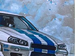 Drift Skyline R34 8x12 Print of Original Drawing Made With Markers,  Pencils and Watercolour on Toned Paper. POSTER - Etsy Ireland