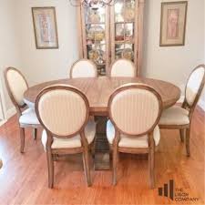 Used havertys dining room table, 6 side, and 2 arm chairs. Dining Table And Six Chairs By Havertys The Ligon Company