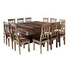 This table includes two leaves that can be added to each end to seat up to 12 people. Square Brown 12 Seater Wooden Dining Table Set Rs 75000 Piece Industry 87 Inc Id 21728845112