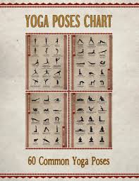 yoga poses chart chart mini poster with 60 common hatha