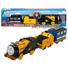 Thomas Friends Year 2017 Trackmaster Series Motorized Railway 3 Pack Train Set Runaway Stephen With Coal Loaded Cart And Passenger Coach Thomas And Friends Thomas The Train Thomas The Tank Engine