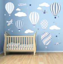 Baby Boys Wall Stickers Hot Air Balloon Decals Planes White Etsy Baby Boys Wall Boys Wall Stickers Baby Room Decor