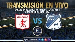 Millonarios programación américa de cali programación. America 1 2 Millonarios Cuartos De Final Ida 2021 1 Transmision En Vivo Youtube