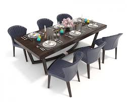 Contemporary Design Dining Table Set 2 3d Model In Dining Room 3dexport