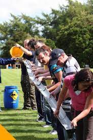 Un juego de lo más divertido pero un poco agotador, ya que tienes que estar corriendo de un extremo a otro, en este podrán participar tres personas, pero puedes armar varios equipos y que cada uno juegue en un lado. 29 Actividades De Agua Para Verano Juegos En Equipo Campamento Juegos Actividades Para Jovenes Cristianos