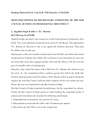 If the bar council decides to intervene in the complaint, am i involved in the inquiry thereafter? Http Www Jiwaji Edu Pdf Ecourse Law 17 04 2020 20selected 20opinion Pdf