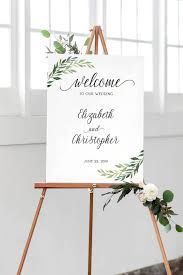 Wedding Welcome Sign Template Printable Greenery Greeting Sign Decoration Personalized Name Sign Wedding Welcome Board Wedding Welcome Signs Wedding Welcome