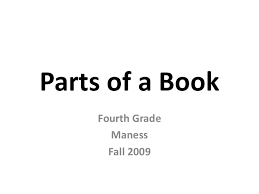 Most often found in reference glossary books and textbooks. Parts Of A Book