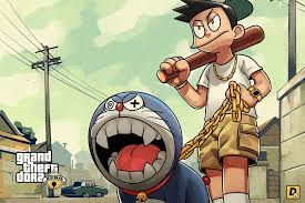 This Doraemon X Grand Theft Auto Visualization Will Ruin Your Childhood Doraemon Cute Cartoon Wallpapers Cartoon Wallpaper