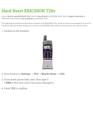 Hard Reset ERICSSON T29s