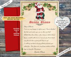 Free download & print santa envelope template eliolera.com. Printable Personalized Letter From Santa Claus Template Diy Editable Text Instant Download Pdf And Jpg Files Cupid Design Studio